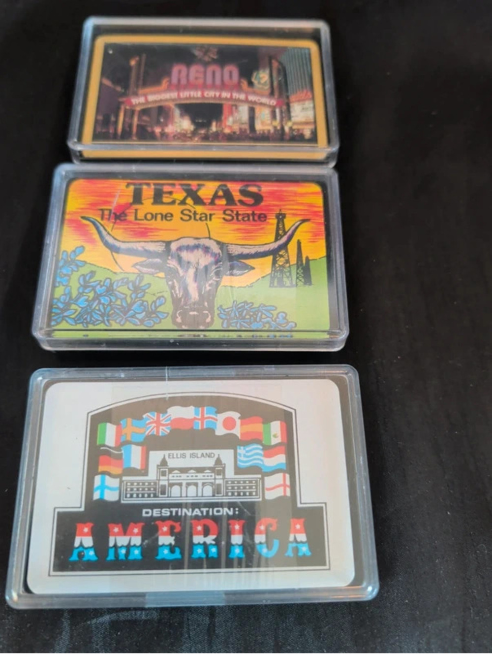 Lot 3 vintage sealed playing card decks Texas Reno America